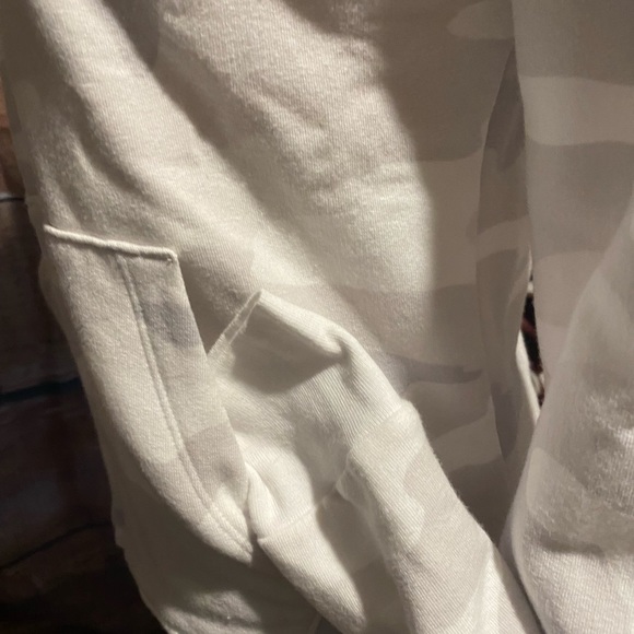 PINK Victoria Secret White & Gray Zip Up Hoodie - Picture 11 of 14